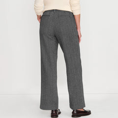 Women's Brushed Wool High Rise Pleated Wide Leg Pants