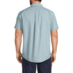 Men's Big and Tall Short Sleeve Button Down Chambray Shirt