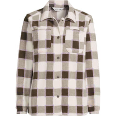 Women's Plus Size Print Anyweather Fleece Shirt Jacket