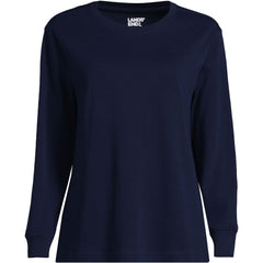 Women's Cotton Relaxed Long Sleeve Crew Neck
