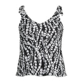 Women's Plus Size DD-Cup Tie Shoulder Flutter Tankini Top