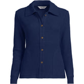 Women's Long Sleeve Waffle Collared Shacket