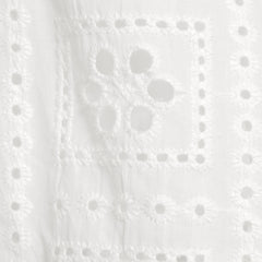 Women's Eyelet Crew Puff Sleeve Top