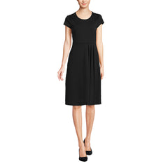 Women's Cap Sleeve Box Pleat Ponte Dress