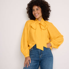 Women's Long Sleeve Bow Blouse