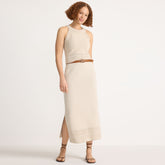 Women's Cotton Pointelle Sweater Maxi Skirt - Set Bottom