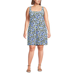 Women's Plus Size Silky Knit Mini Shift Dress