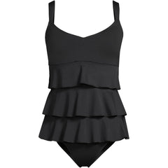 Women's Long Torso Ruffle Fauxkini One Piece Swimsuit