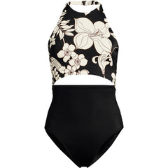 Women's Tugless Halter Monokini High Leg One Piece Swimsuit