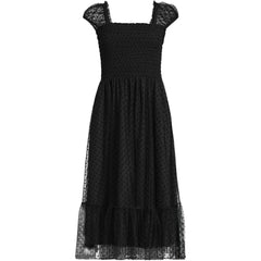 Women's Petite Flocked Chiffon Midi Dress