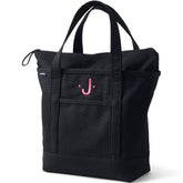 Medium Solid Color 5 Pocket Zip Top Canvas Tote Bag