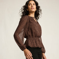 Women's Chiffon Peplum Top