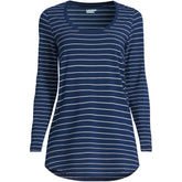 Women's Long Sleeve Power Performance Scoop Neck Curved Hem Tunic Tee