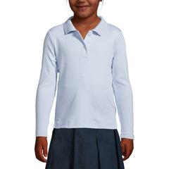 Girls Long Sleeve Feminine Fit Interlock Polo Shirt