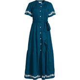 Women's Cotton Voile Button Front Maxi Dress