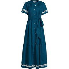 Women's Tall Cotton Voile Button Front Maxi Dress