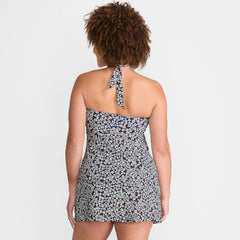 Women's Square Neck Halter Swim Dress One Piece Swimsuit