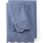 300 Thread Count Cotton Percale Eyelet Bed Sheet Set