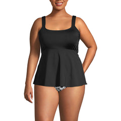 Women's Plus Size G-Cup Adjustable Scoop Neck Flutter Tankini Top