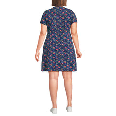 Women's Plus Size Cotton Modal V Neck Mini Wrap Dress