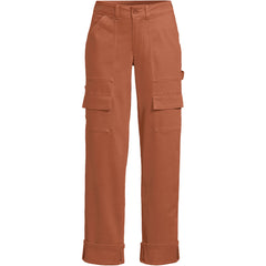 Women's Petite Chino Mid Rise Straight Leg Cargo Ankle Pants