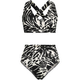 Women's Plus Size V-Neck Bikini and High Waisted Bottom Swimsuit Set