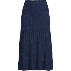Women's Cozy Lofty Cable Fluted Midi Sweater Skirt