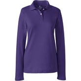 School Uniform Women's Long Sleeve Feminine Fit Interlock Polo Shirt