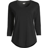 Women's 3/4 Sleeve Lightweight Jersey Shirttail Tee