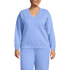 Women's Plus Size Long Sleeve Serious Sweats V-neck Sweatshirt