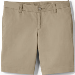 Girls Slim Plain Front Blend Chino Shorts