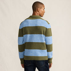 Men's Long Sleeve Fuzzy Sweater Polo