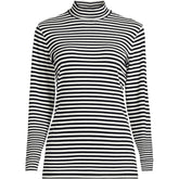 Women's Petite Relaxed Cotton Long Sleeve Mock Turtleneck