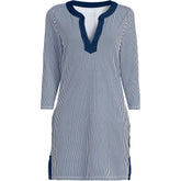 Women's SunShade UPF50 Quickdry 3/4 Sleeve Notched Collar Swim Coverup