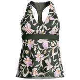 Women's Petite V-Neck Racerback Flutter Tankini
