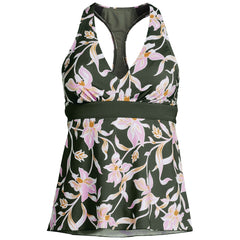 Women's Petite V-Neck Racerback Flutter Tankini