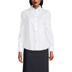 School Uniform Women's Long Sleeve No Iron Pinpoint Shirt