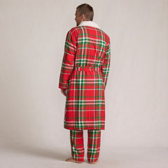 Men's Sherpa Fleece Lined Flannel Robe