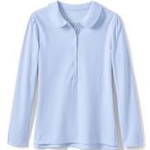 Girls Long Sleeve Peter Pan Collar Polo Shirt