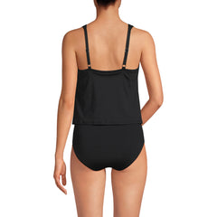 Women's Scoop Neck One Piece Fauxkini Swimsuit