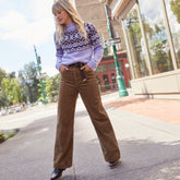Women's Tall High Rise Wide Leg Corduroy Pants