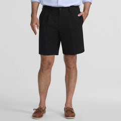 Men's No Iron 9" Pleated Front Chino Short