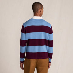Men's Long Sleeve Cotton Rugby Sweater Polo