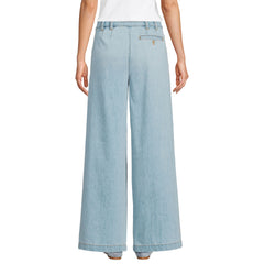 Women's Lightweight Denim Mid Rise Pleated Slouchy Jeans