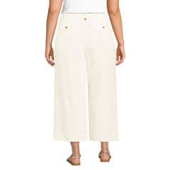 Women's Plus Size Soft Polish High Rise Wide Leg Crop Pants