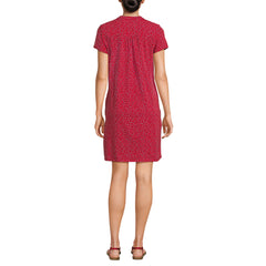 Women's Petite Cotton Modal Pintuck Short Sleeve Dress