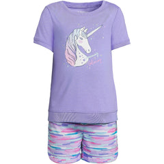 Girls Short Sleeve Tee and Shorts Pajama Set