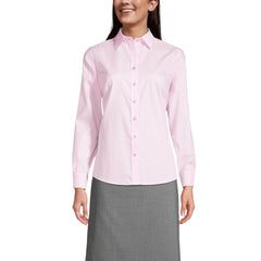 Women's Petite Long Sleeve No Iron Pinpoint Shirt