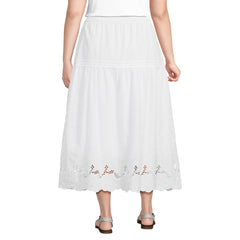 Women's Plus Size Voile Eyelet Maxi Skirt