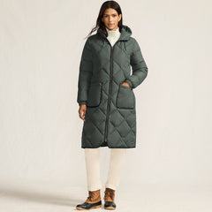 Women's Petite FeatherFree Insulated Diamond Quilted Maxi Coat